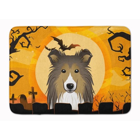 Carolines Treasures Halloween Sheltie Machine Washable Memory Foam Mat BB1800RUG